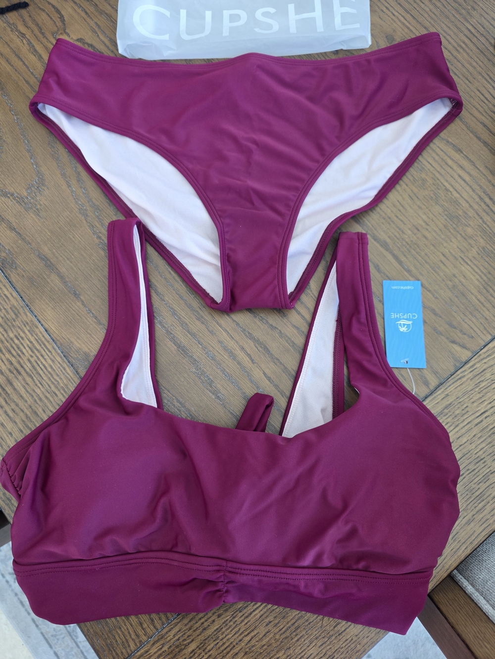 Cupshe Women's Plum Bikini Set - Comfortable Swim Top & Bottom